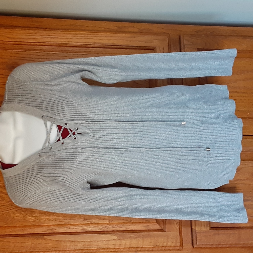 Cute neck ribbed knit sweater XL